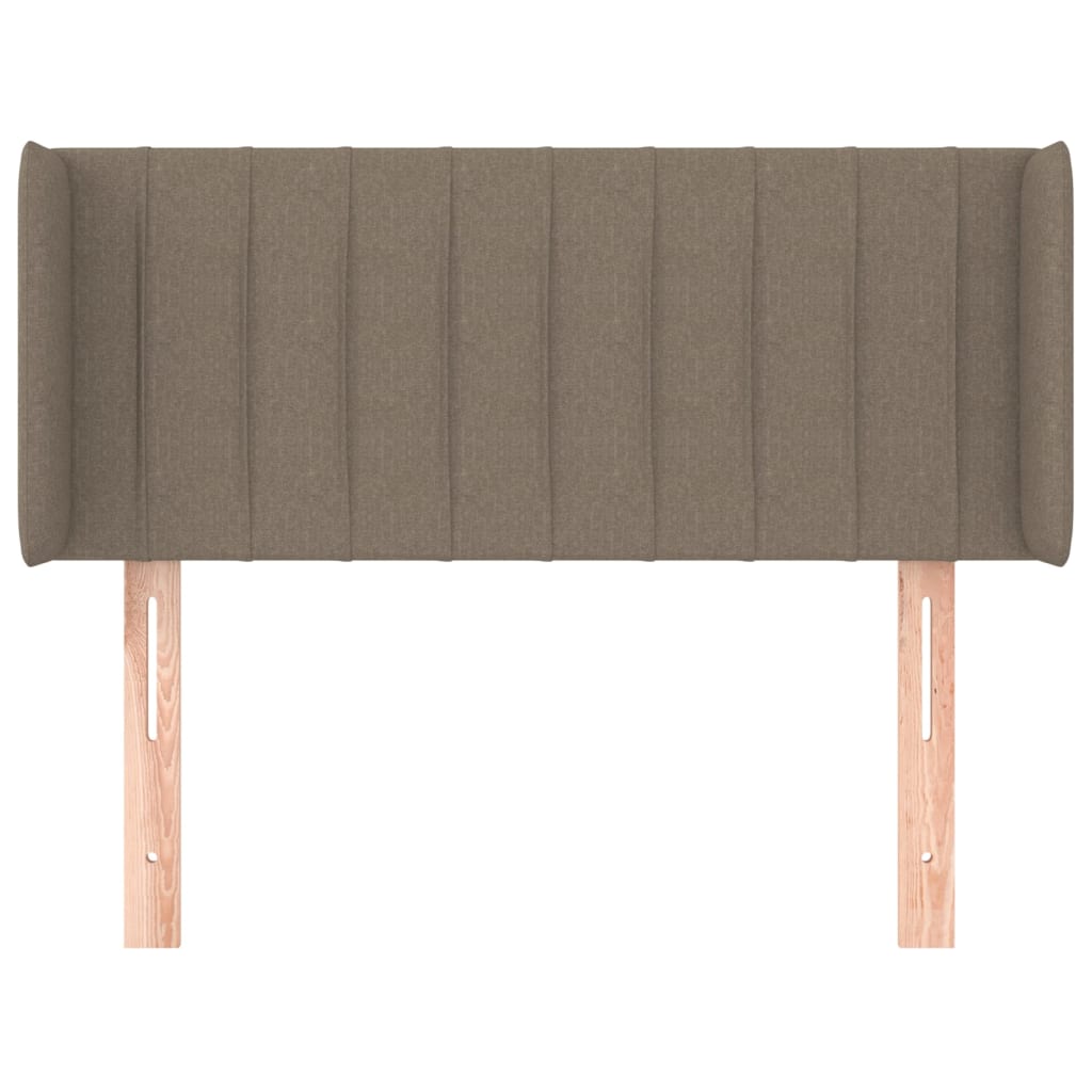 sengegavl med kanter 103x16x78/88 cm stof gråbrun