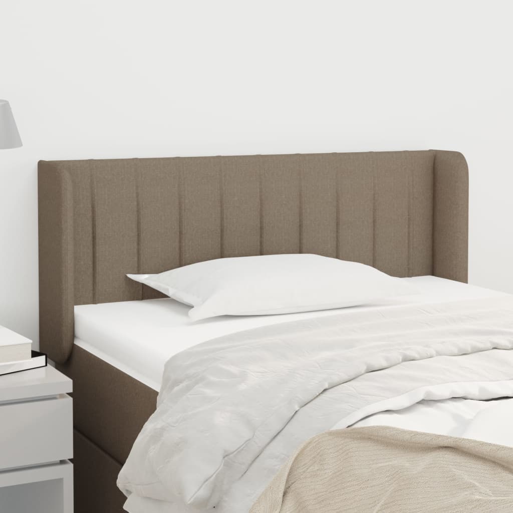 sengegavl med kanter 103x16x78/88 cm stof gråbrun