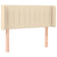 sengegavl med kanter 103x16x78/88 cm stof cremefarvet