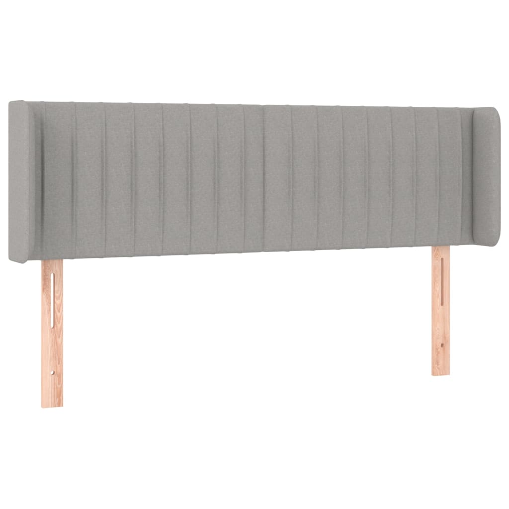 sengegavl med kanter 147x16x78/88 cm stof lysegrå