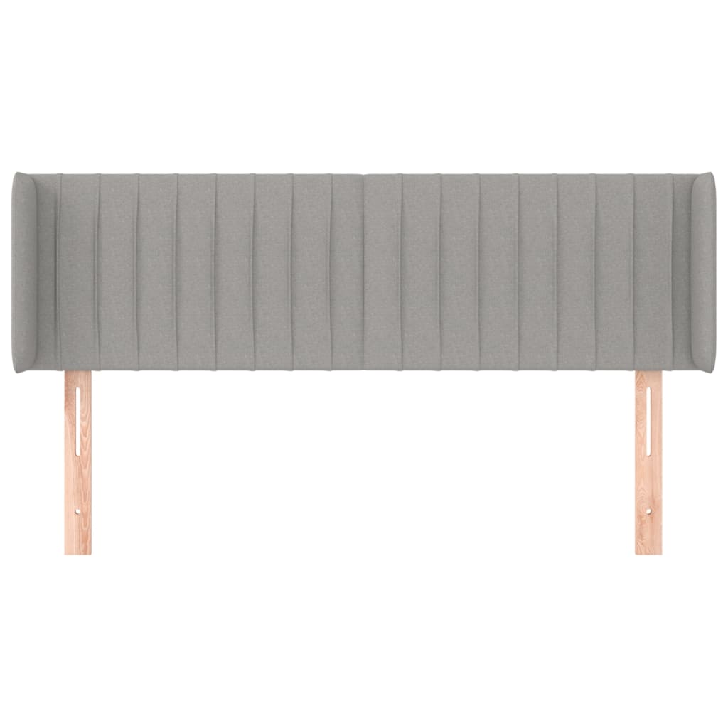 sengegavl med kanter 147x16x78/88 cm stof lysegrå