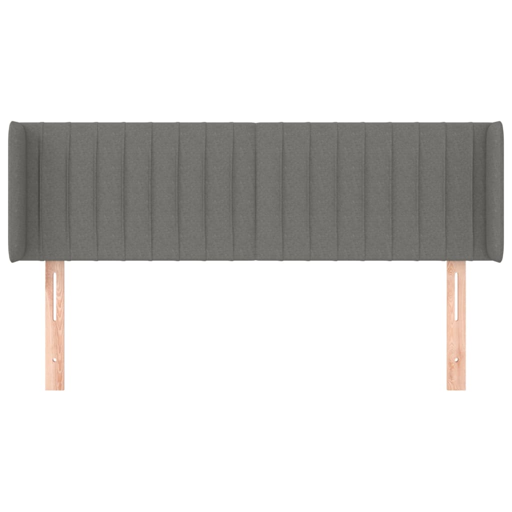 sengegavl med kanter 147x16x78/88 cm stof mørkegrå