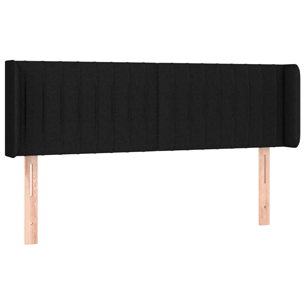 sengegavl med kanter 147x16x78/88 cm stof sort