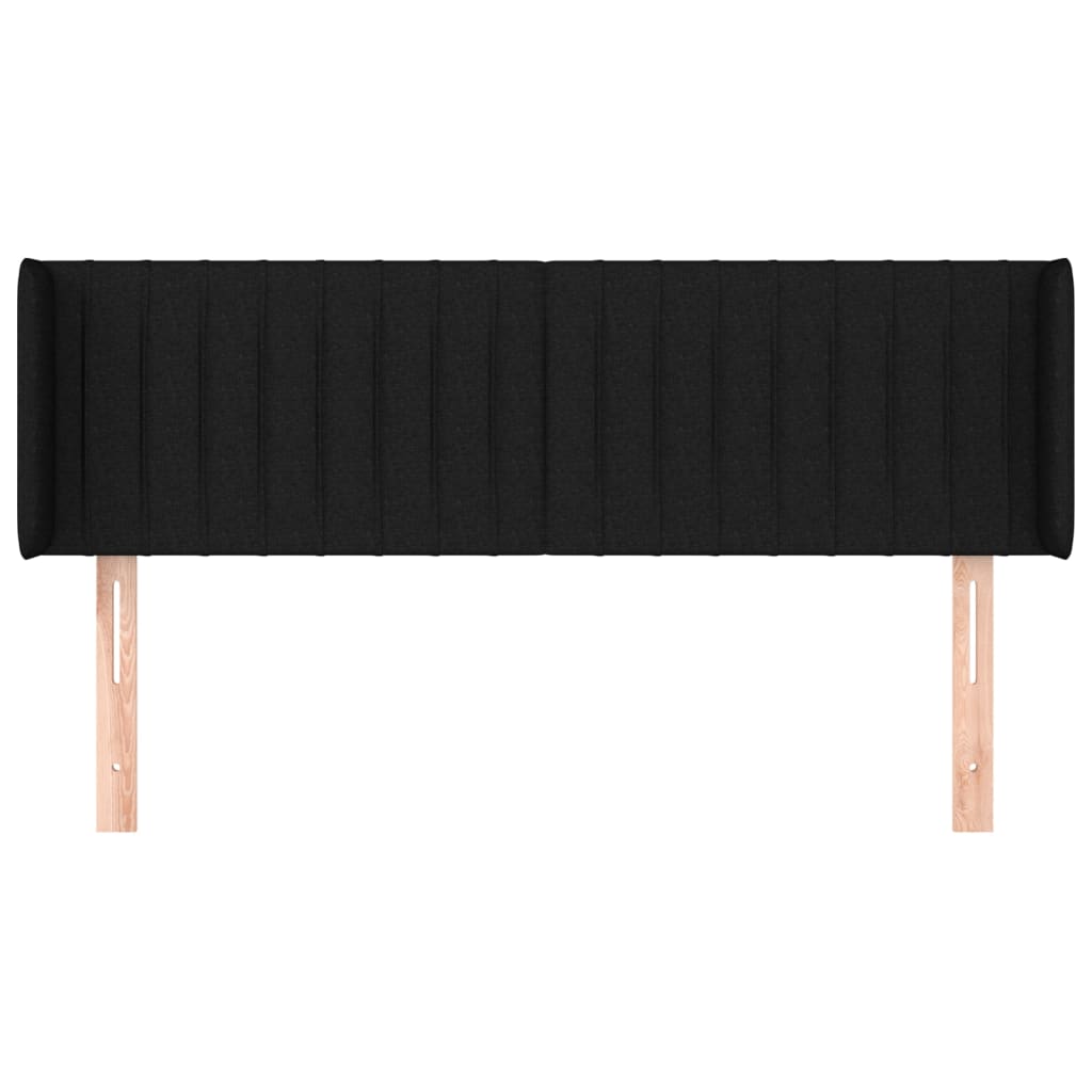 sengegavl med kanter 147x16x78/88 cm stof sort