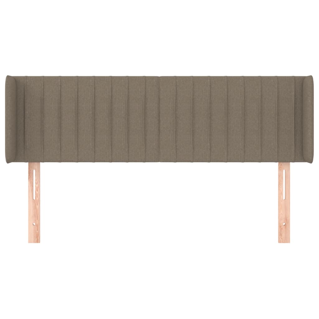 sengegavl med kanter 147x16x78/88 cm stof gråbrun