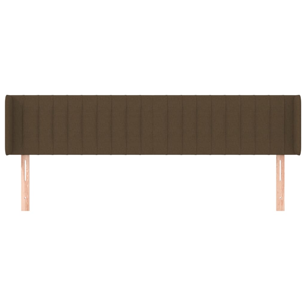 sengegavl med kanter 163x16x78/88 cm stof mørkebrun