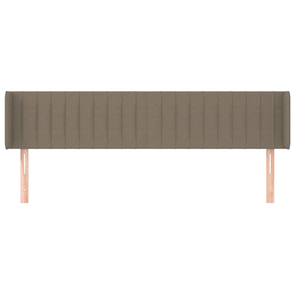 sengegavl med kanter 163x16x78/88 cm stof gråbrun
