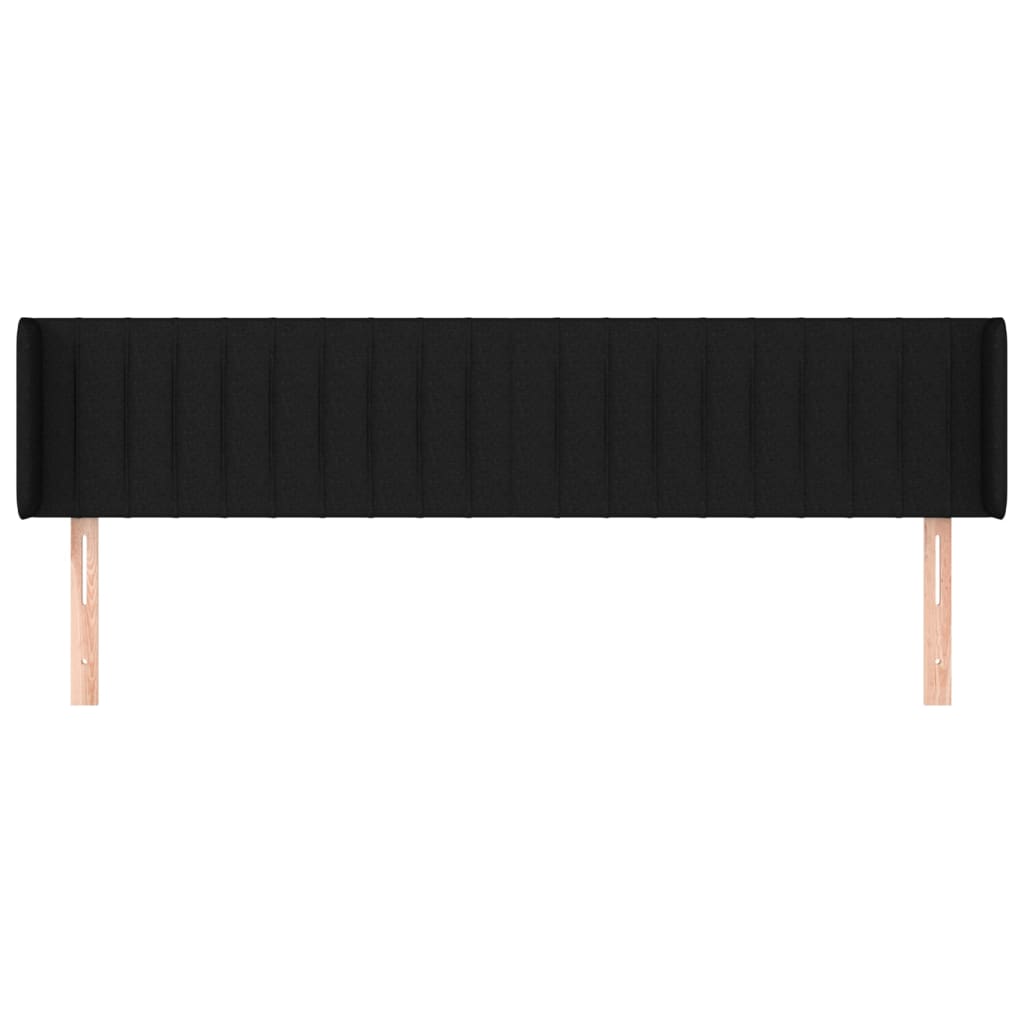 sengegavl med kanter 183x16x78/88 cm stof sort