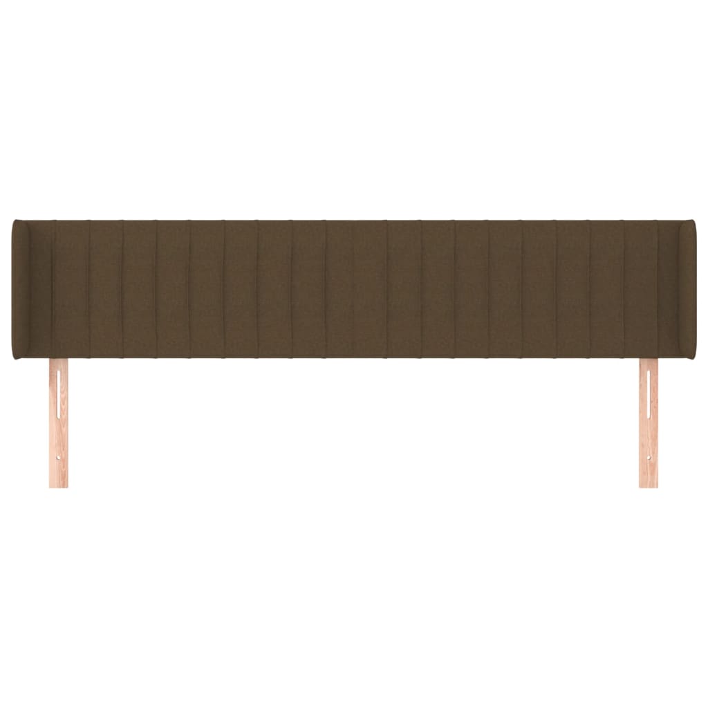 sengegavl med kanter 183x16x78/88 cm stof mørkebrun