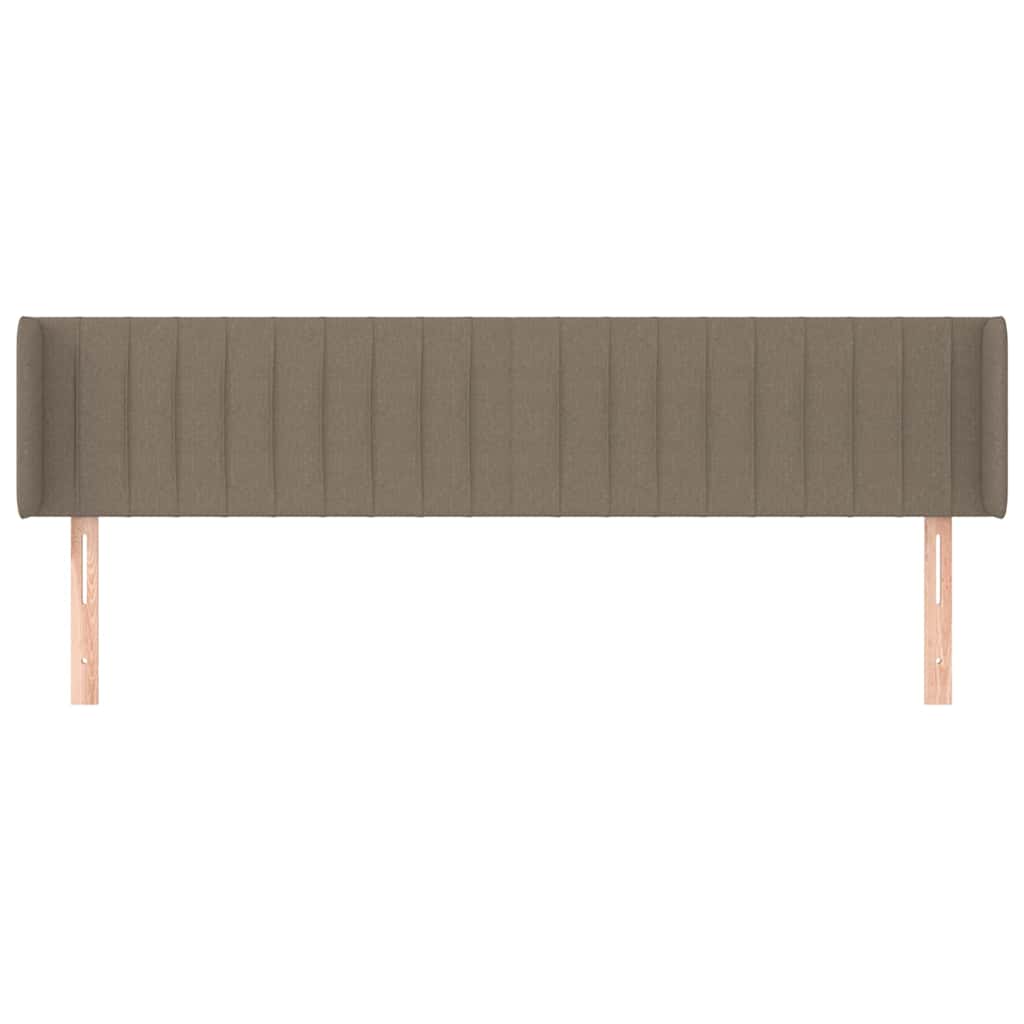 sengegavl med kanter 183x16x78/88 cm stof gråbrun