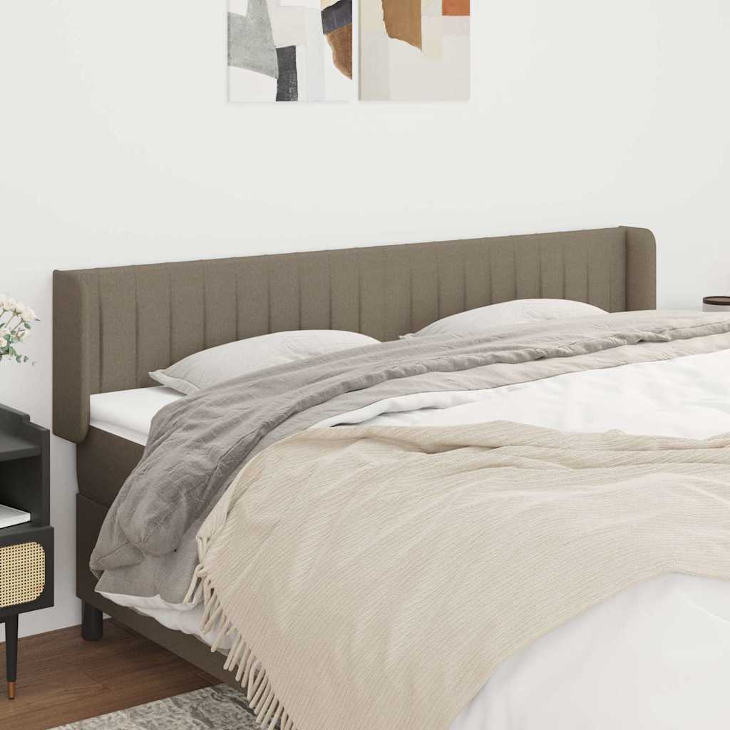 sengegavl med kanter 183x16x78/88 cm stof gråbrun