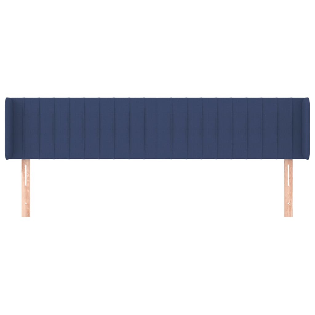 sengegavl med kanter 183x16x78/88 cm stof blå