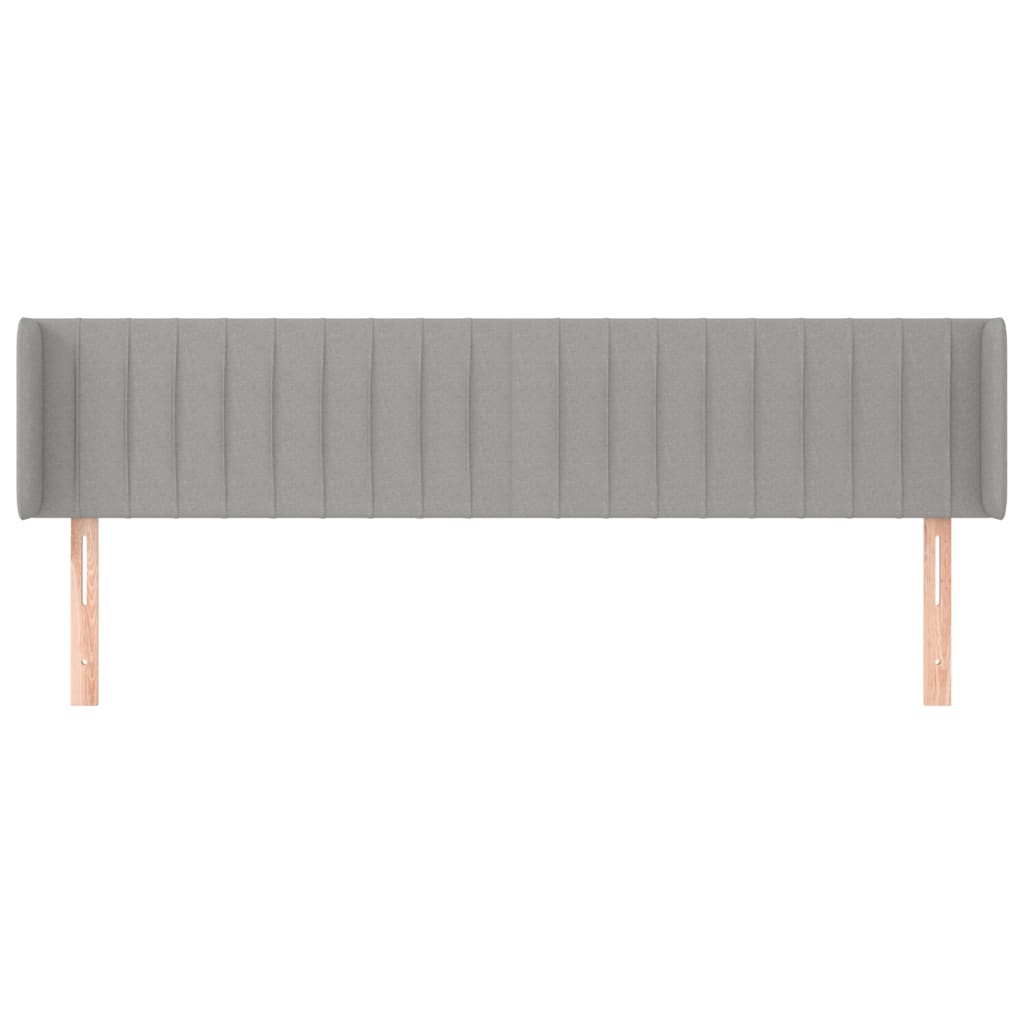 sengegavl med kanter 203x16x78/88 cm stof lysegrå