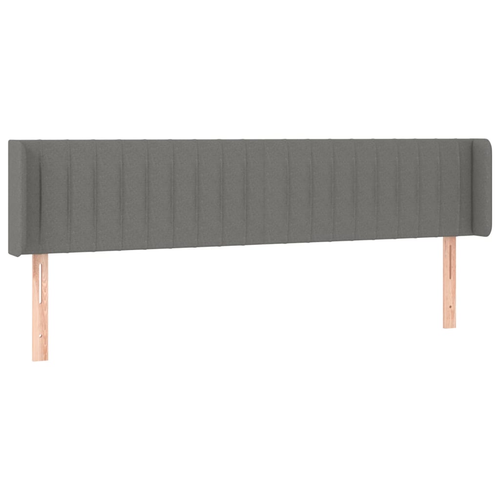 sengegavl med kanter 203x16x78/88 cm stof mørkegrå