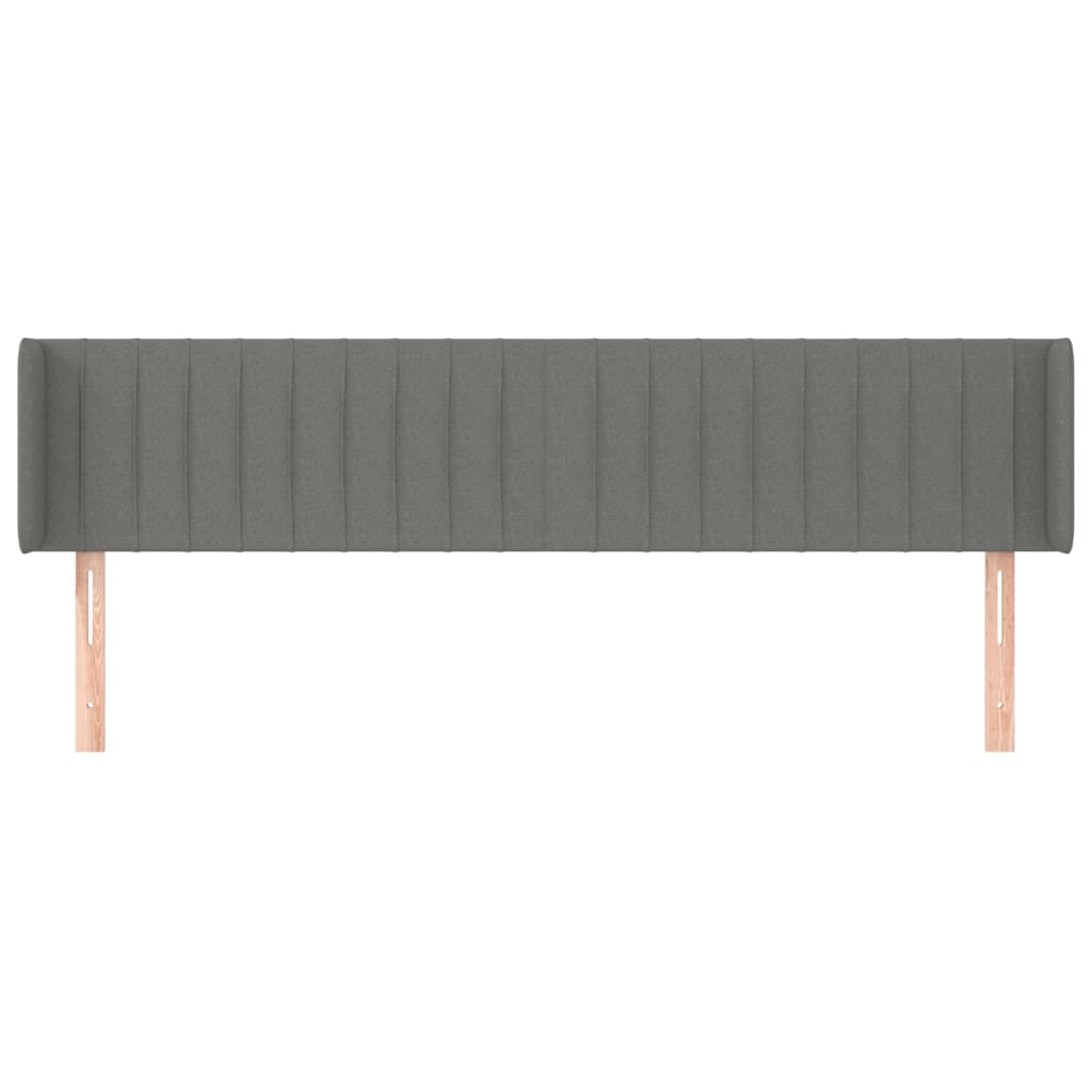 sengegavl med kanter 203x16x78/88 cm stof mørkegrå