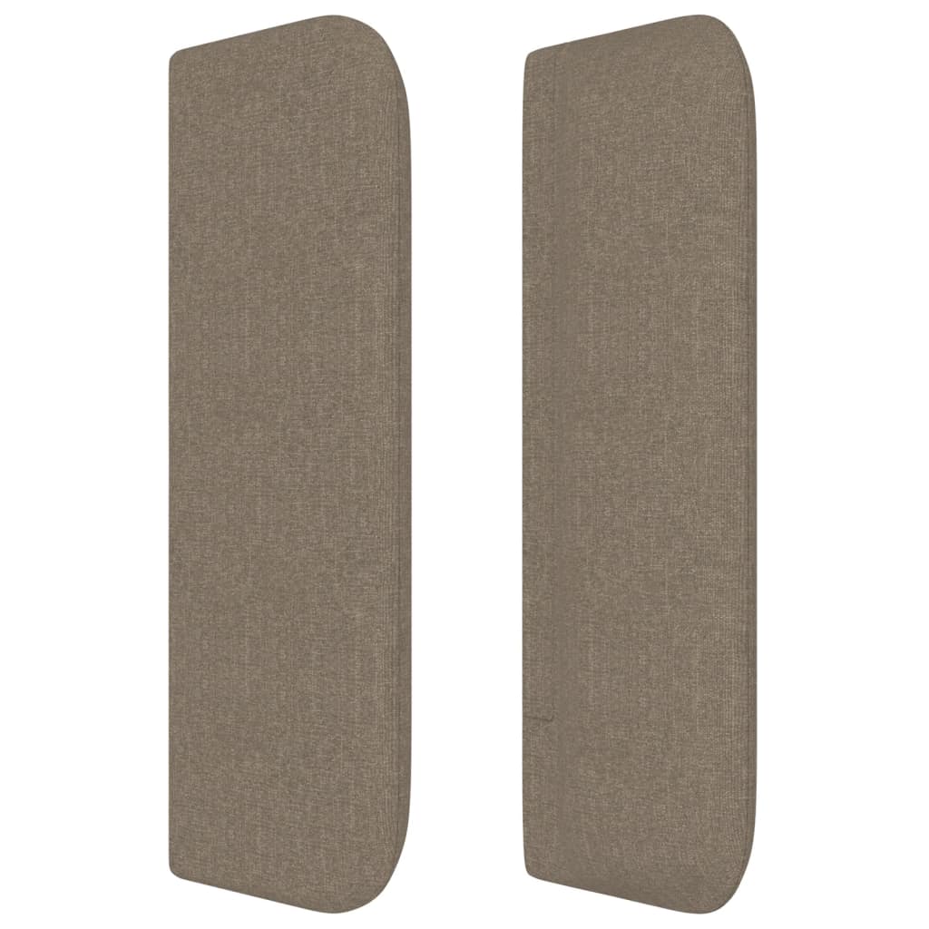 sengegavl med kanter 203x16x78/88 cm stof gråbrun