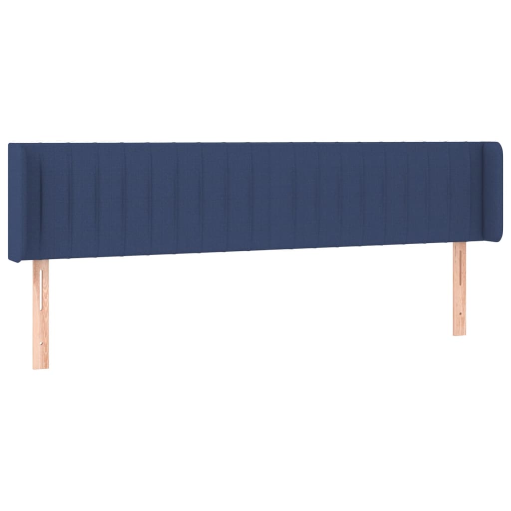 sengegavl med kanter 203x16x78/88 cm stof blå