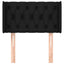 sengegavl med kanter 83x16x78/128 cm stof sort