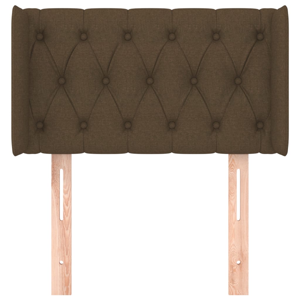 sengegavl med kanter 83x16x78/128 cm stof mørkebrun