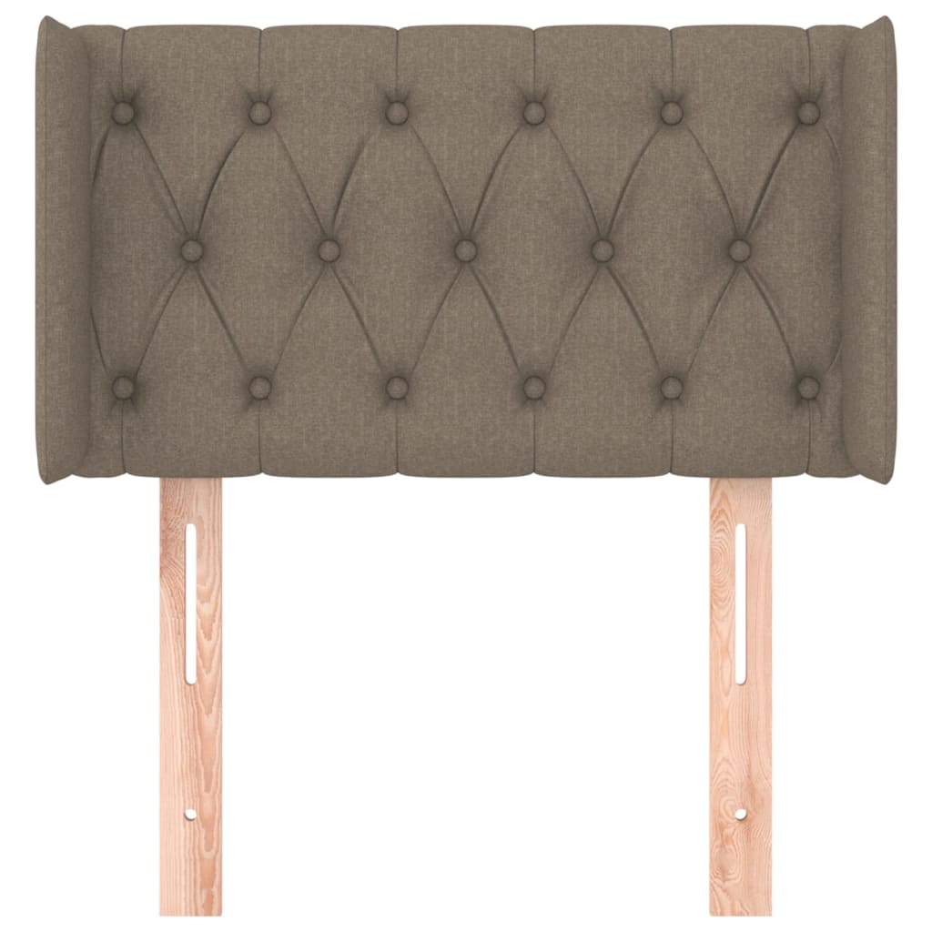 sengegavl med kanter 83x16x78/128 cm stof gråbrun