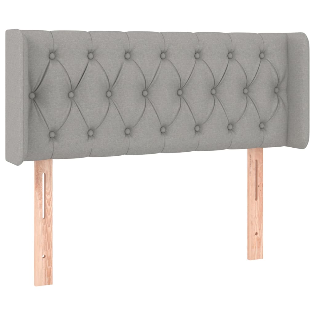 sengegavl med kanter 103x16x78/88 cm stof lysegrå