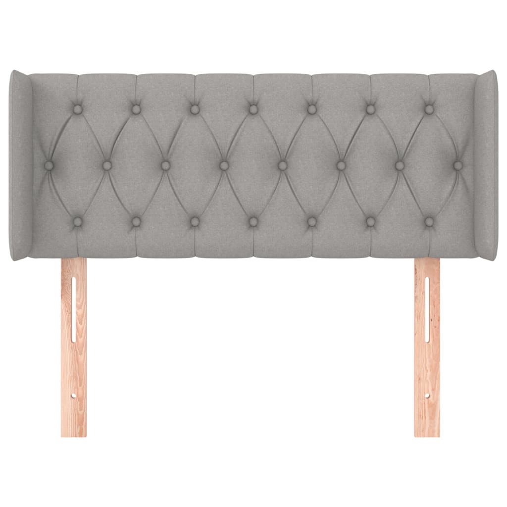 sengegavl med kanter 103x16x78/88 cm stof lysegrå