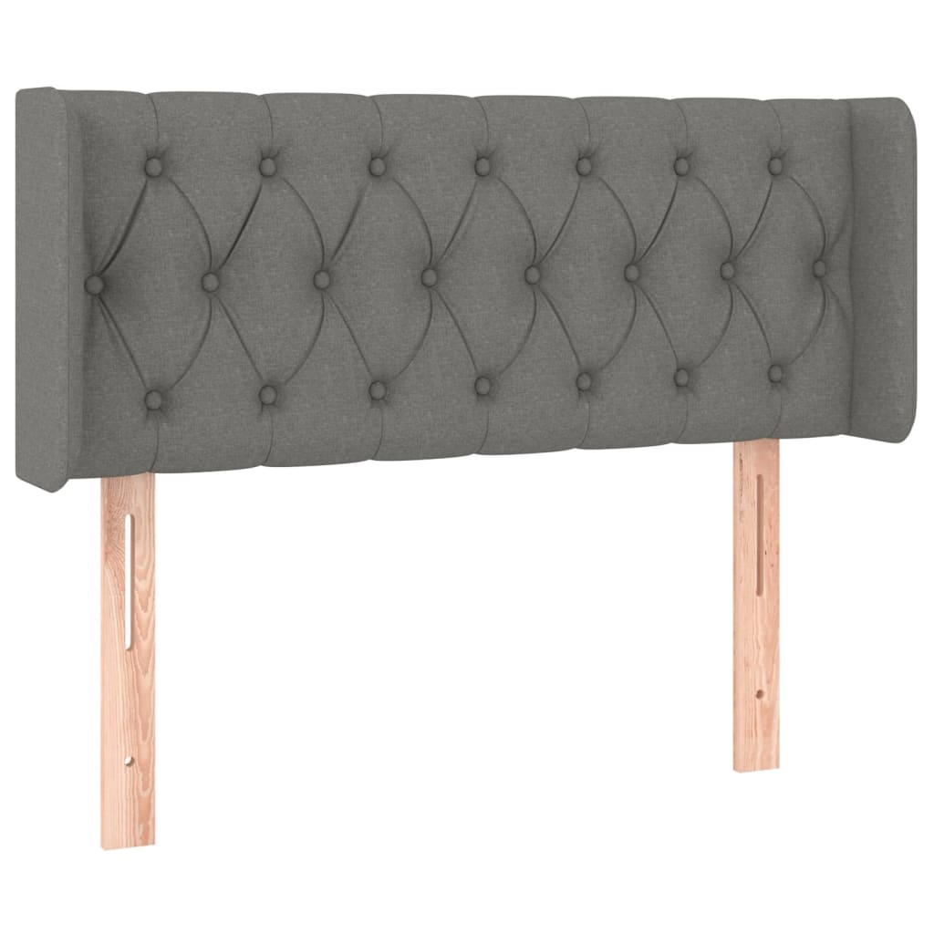 sengegavl med kanter 103x16x78/88 cm stof mørkegrå