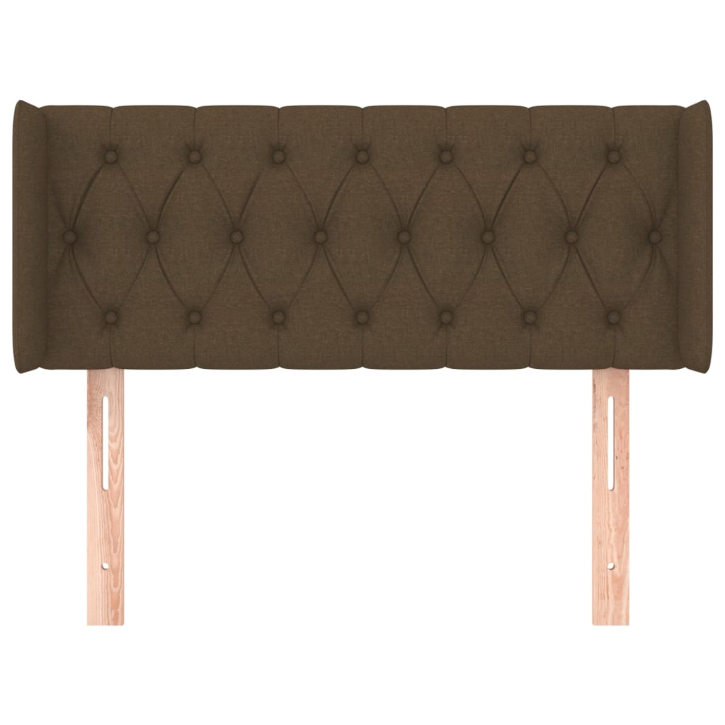sengegavl med kanter 103x16x78/88 cm stof mørkebrun