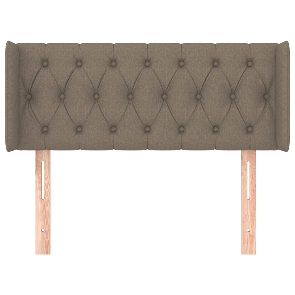 sengegavl med kanter 103x16x78/88 cm stof gråbrun