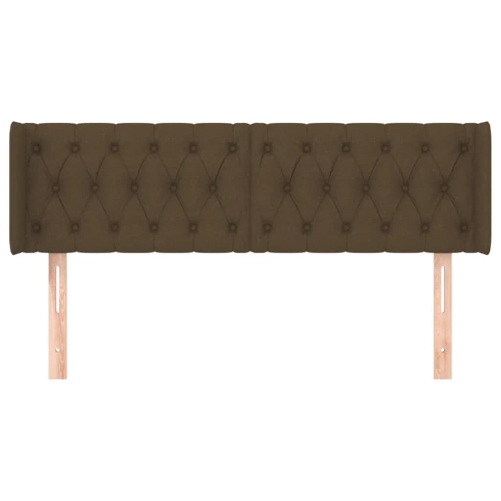 sengegavl med kanter 147x16x78/88 cm stof mørkebrun