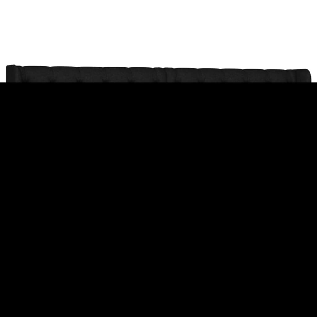 sengegavl med kanter 163x16x78/88 cm stof sort