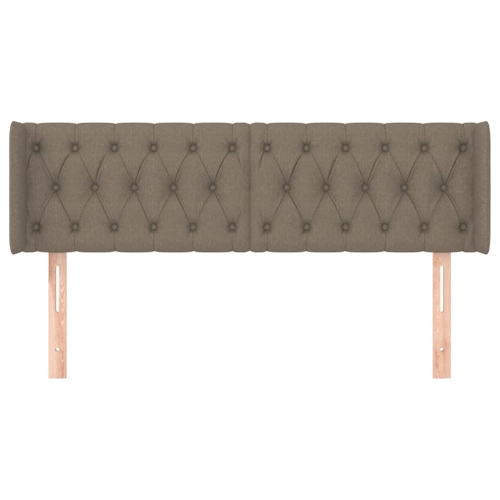 sengegavl med kanter 163x16x78/88 cm stof gråbrun