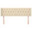 sengegavl med kanter 163x16x78/88 cm stof cremefarvet
