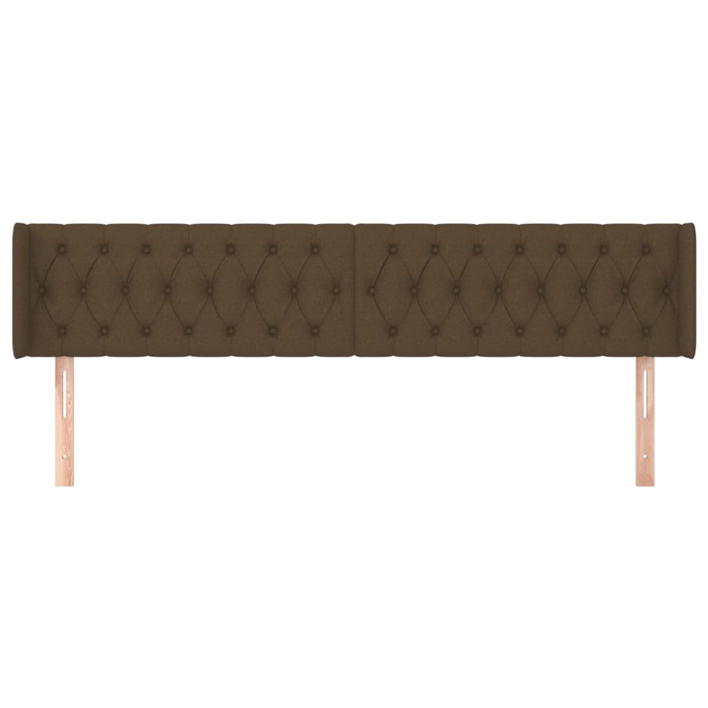 sengegavl med kanter 183x16x78/88 cm stof mørkebrun