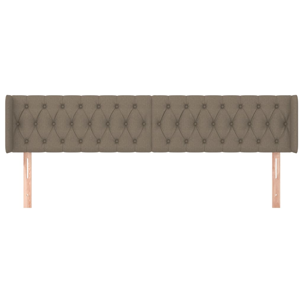 sengegavl med kanter 183x16x78/88 cm stof gråbrun