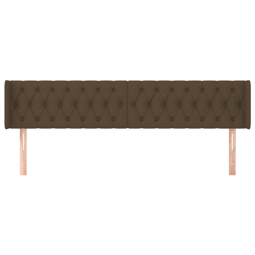 sengegavl med kanter 203x16x78/88 cm stof mørkebrun