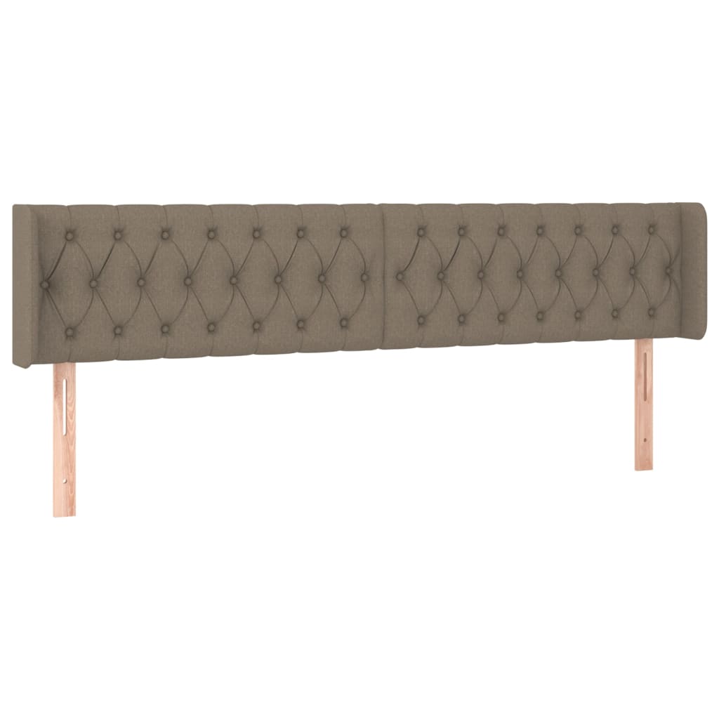 sengegavl med kanter 203x16x78/88 cm stof gråbrun