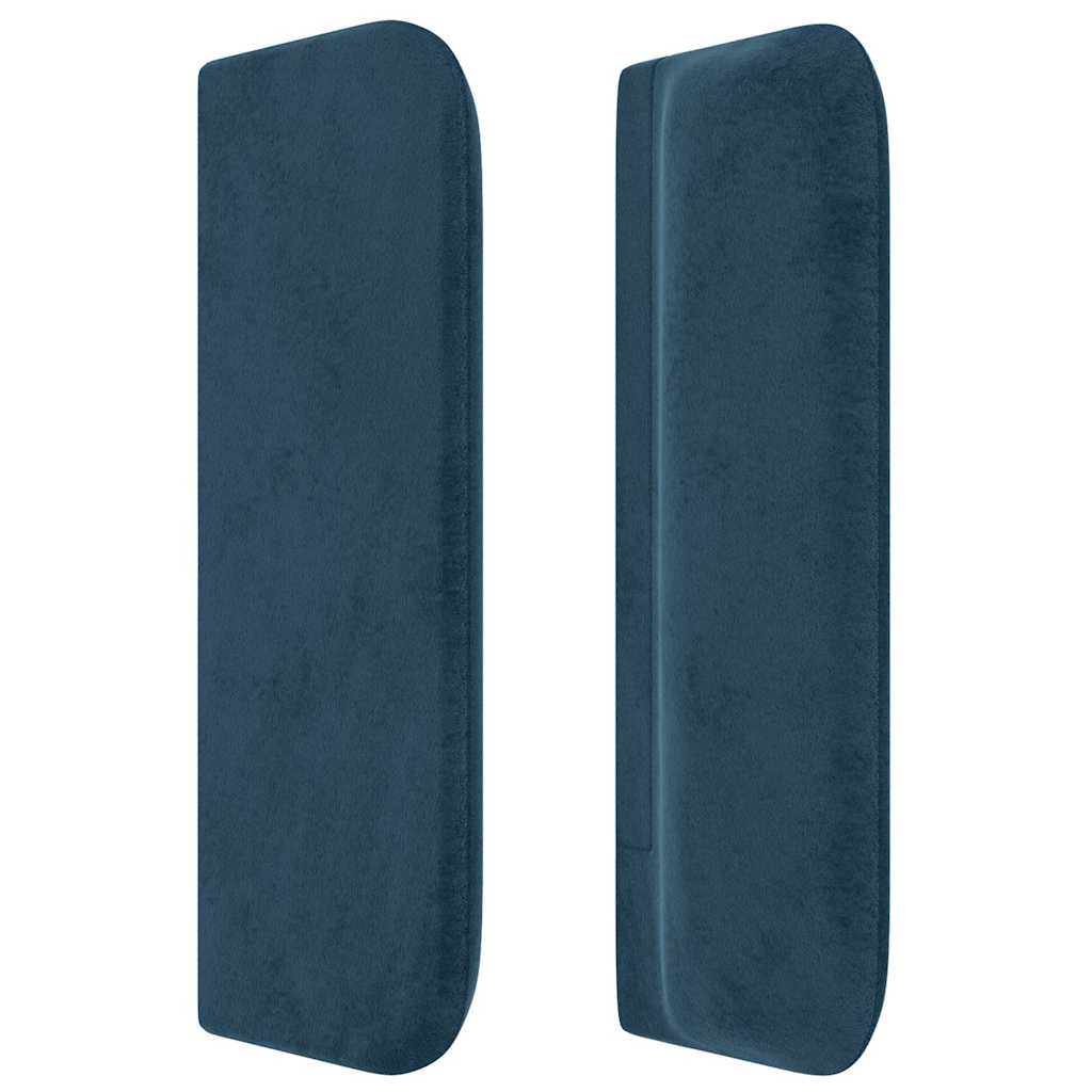 sengegavl med kanter 93x16x78/88 cm fløjl mørkeblå