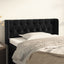 sengegavl med kanter 103x16x78/88 cm fløjl sort