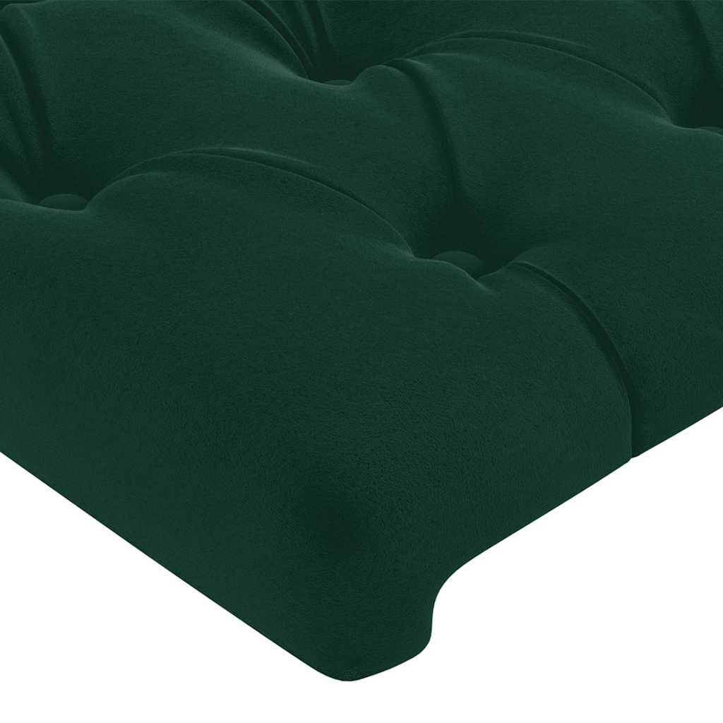 sengegavl med kanter 103x16x78/88 cm fløjl mørkegrøn