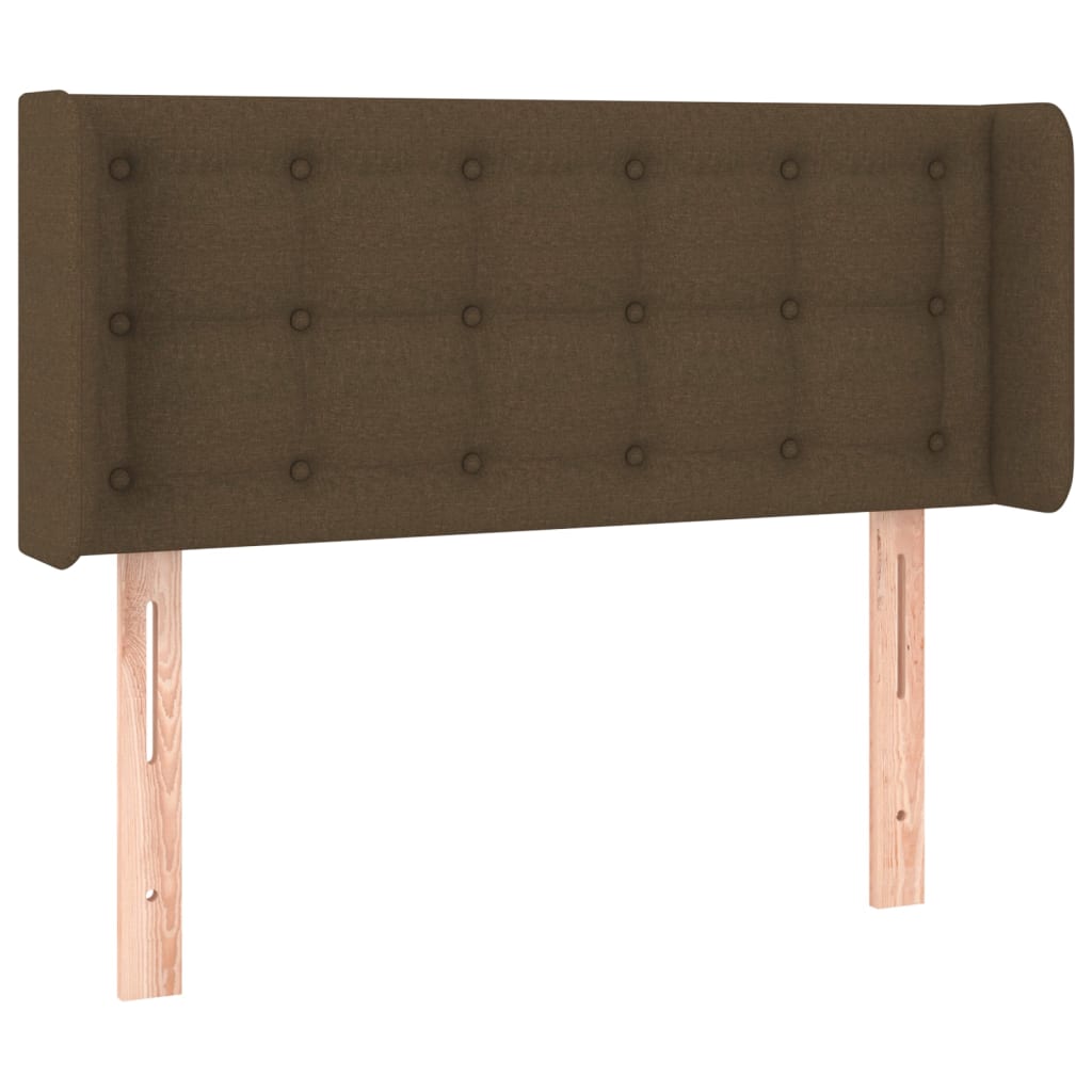 sengegavl med kanter 83x16x78/128 cm stof mørkebrun