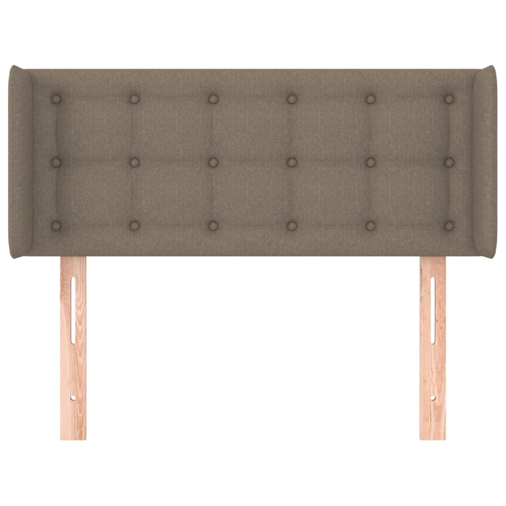 sengegavl med kanter 83x16x78/128 cm stof gråbrun