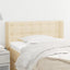 sengegavl med kanter 83x16x78/128 cm stof cremefarvet