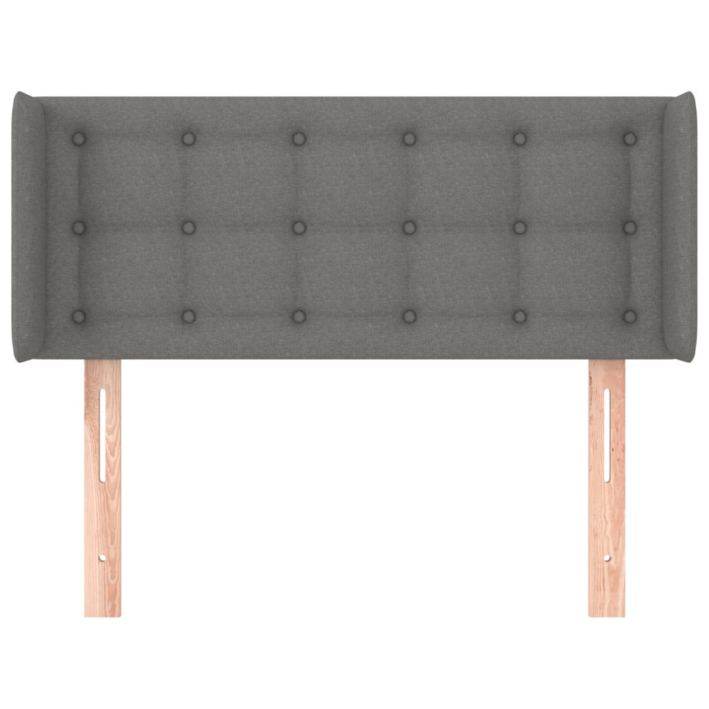 sengegavl med kanter 93x16x78/88 cm stof mørkegrå
