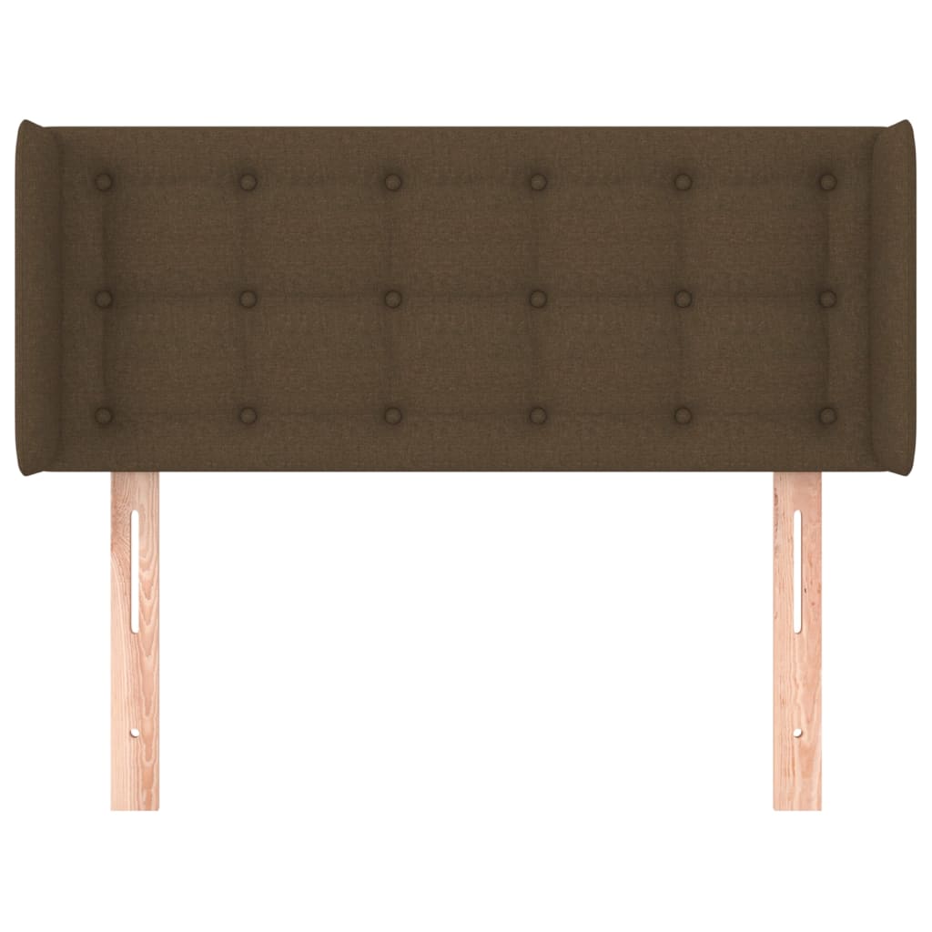 sengegavl med kanter 93x16x78/88 cm stof mørkebrun