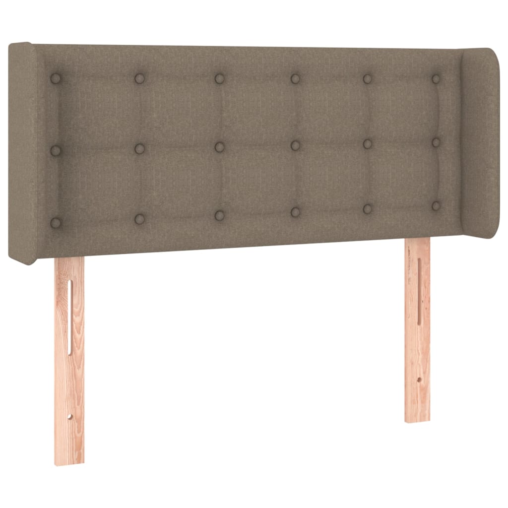 sengegavl med kanter 93x16x78/88 cm stof gråbrun