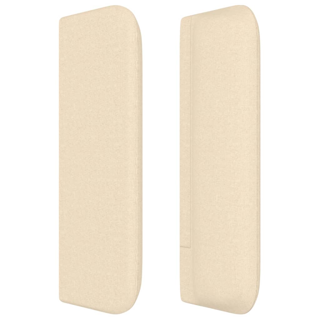 sengegavl med kanter 93x16x78/88 cm stof cremefarvet