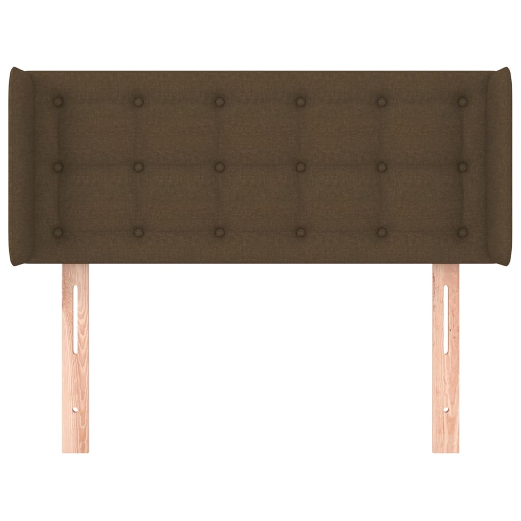 sengegavl med kanter 103x16x78/88 cm stof mørkebrun