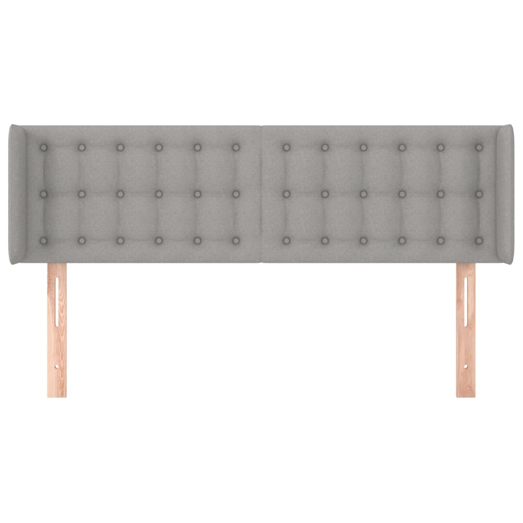 sengegavl med kanter 147x16x78/88 cm stof lysegrå