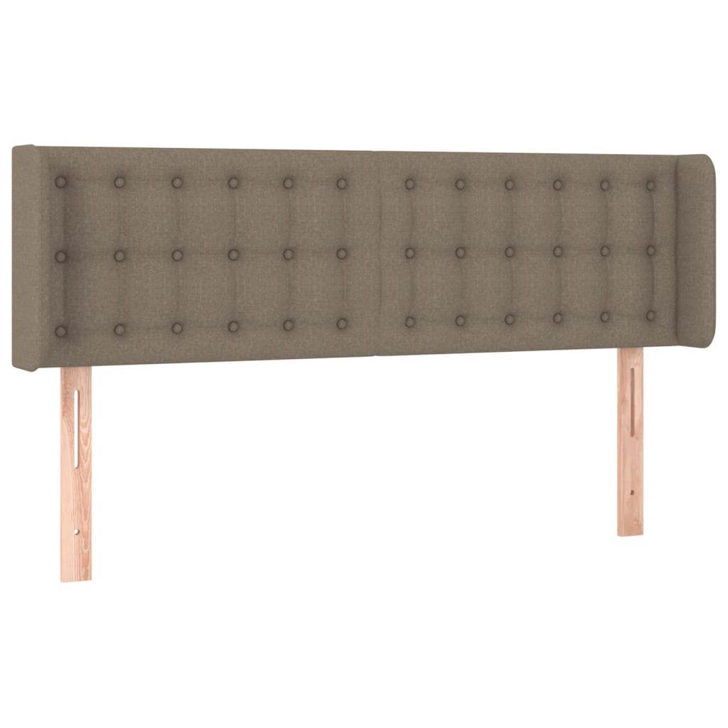 sengegavl med kanter 147x16x78/88 cm stof gråbrun